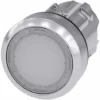 Siemens 3SU1051-0AB60-0AA0 Bouton-poussoir Lumineux à Rappel Actionneur Plat, Collerette Métal, Finition Brillante Blan