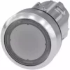 Siemens 3SU1051-0AB70-0AA0 Bouton-poussoir Lumineux à Rappel Actionneur Plat, Collerette Métal, Finition Brillante Tran