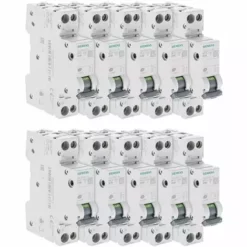 Lot De 10 Disjoncteurs électriques Phase + Neutre 10A - SIEMENS - SIEMENS