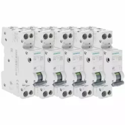 Lot De 5 Disjoncteurs électriques Phase + Neutre 10A - SIEMENS - SIEMENS