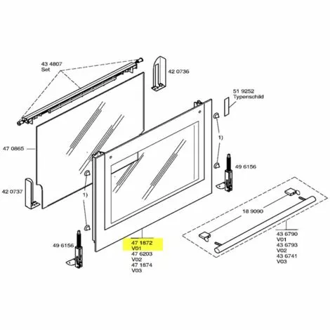 VITRE DE FACADE BLANCHE POUR FOUR SIEMENS - 00471872 2 VITRE DE FACADE BLANCHE POUR FOUR SIEMENS - 00471872 – Image 2