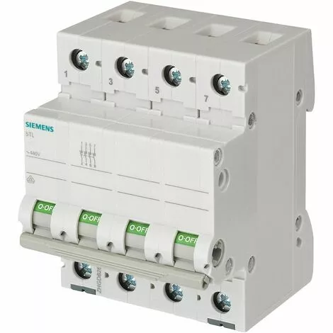 Siemens 100A 4-pole 440VCA 4M Interrupteur OFF 5TL14910 1 Siemens 100A 4-pole 440VCA 4M Interrupteur OFF 5TL14910