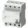 Siemens Interrupteur Différentiel 25A 4P 300MA K Type B 5SV36424