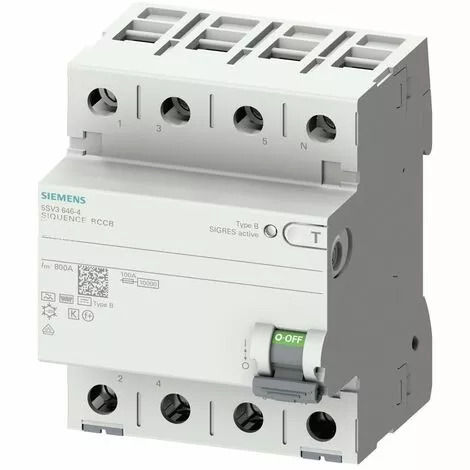 Siemens Interrupteur Différentiel 25A 4P 300MA K Type B 5SV36424 1 Siemens Interrupteur Différentiel 25A 4P 300MA K Type B 5SV36424