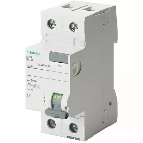 Siemens Interrupteur Différentiel Pur 2 Pôles 25A 300mA AC Type 2 Modules 5SV46120 1 Siemens Interrupteur Différentiel Pur 2 Pôles 25A 300mA AC Type 2 Modules 5SV46120