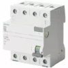 Siemens Interrupteur Différentiel Pur 4 Pôles 63A 300mA AC Type 4 Modules 5SV46460