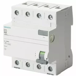 Siemens Interrupteur Différentiel Pur 4 Pôles 63A 300mA AC Type 4 Modules 5SV46460