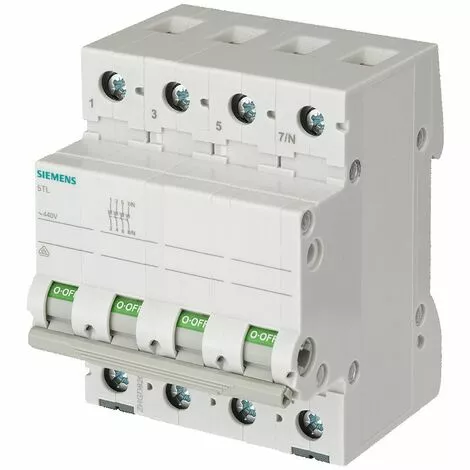 Siemens Interrupteur-sectionneur 3P+N 32A à 4 Modules 5TL16320 1 Siemens Interrupteur-sectionneur 3P+N 32A à 4 Modules 5TL16320