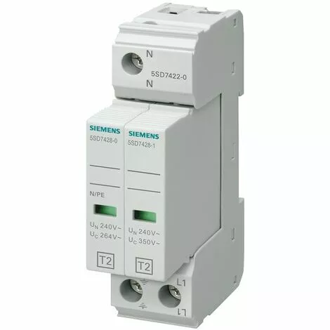 Parafoudre De Surtension Bipolaire Siemens SPD 2P 40kA Classe 2 5SD74220 1 Parafoudre De Surtension Bipolaire Siemens SPD 2P 40kA Classe 2 5SD74220