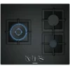 SIEMENS Table De Cuisson Gaz Verre 59cm 3 Bruleurs Avec 1 Wok 4000W StepFlame Noir - Noir