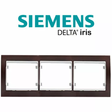 Plaque Triple Horizontale Bois Wengé Delta IRIS - SIEMENS - SIEMENS 2 Plaque Triple Horizontale Bois Wengé Delta IRIS - SIEMENS - SIEMENS – Image 2