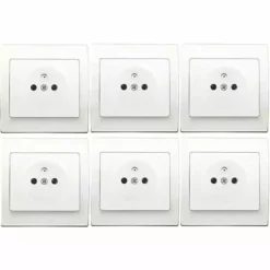 Lot De 6 Prises 2P+T + Plaque Blanc Delta Iris SIEMENS - SIEMENS - SIEMENS