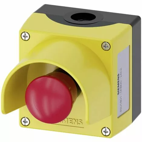 Siemens 3SU1801-0NB00-2AC2 Bouton Champignon En Boîtier, Avec Collerette De Protection Jaune Décrochage Par Rotation 1 2 Siemens 3SU1801-0NB00-2AC2 Bouton Champignon En Boîtier, Avec Collerette De Protection Jaune Décrochage Par Rotation 1 – Image 2