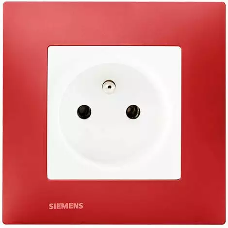 Prise 2P+T Blanc Delta Viva + Plaque Rouge - SIEMENS - SIEMENS 1 Prise 2P+T Blanc Delta Viva + Plaque Rouge - SIEMENS - SIEMENS