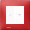 Interrupteur Volet Roulant Blanc Delta Viva + Plaque Rouge - SIEMENS - SIEMENS