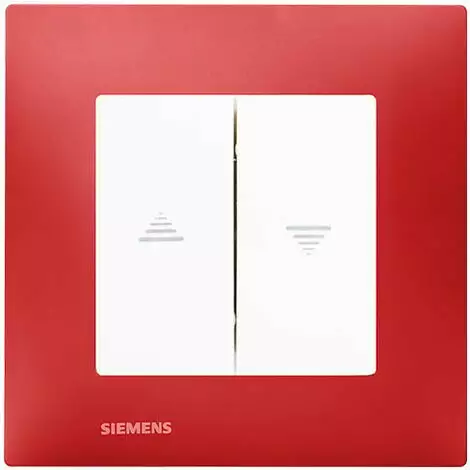 Interrupteur Volet Roulant Blanc Delta Viva + Plaque Rouge - SIEMENS - SIEMENS 1 Interrupteur Volet Roulant Blanc Delta Viva + Plaque Rouge - SIEMENS - SIEMENS