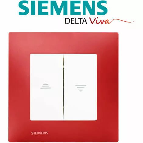 Interrupteur Volet Roulant Blanc Delta Viva + Plaque Rouge - SIEMENS - SIEMENS 2 Interrupteur Volet Roulant Blanc Delta Viva + Plaque Rouge - SIEMENS - SIEMENS – Image 2