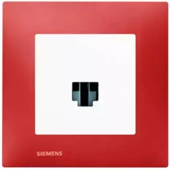 Prise RJ45 Blanc Delta Viva + Plaque Rouge - SIEMENS - SIEMENS