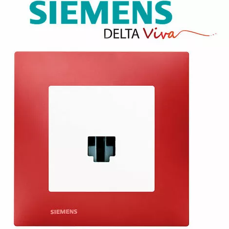 Prise RJ45 Blanc Delta Viva + Plaque Rouge - SIEMENS - SIEMENS 2 Prise RJ45 Blanc Delta Viva + Plaque Rouge - SIEMENS - SIEMENS – Image 2