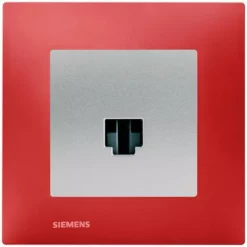 Prise RJ45 Silver Delta Viva + Plaque Rouge - SIEMENS - SIEMENS