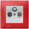 Prise TV FM SAT Silver Delta Viva + Plaque Rouge - SIEMENS - SIEMENS