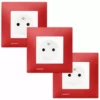 LOT 3 Prise 2P+T Blanc Delta Viva + Plaque Rouge - SIEMENS - SIEMENS