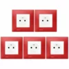 LOT De 5 Prises 2P+T Blanc Delta Viva + Plaques Rouge - SIEMENS - SIEMENS