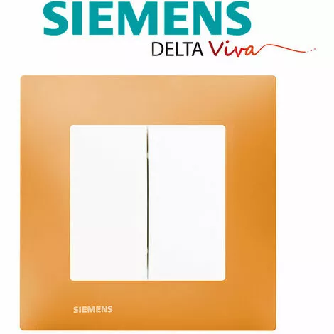 Double Va Et Vient Blanc Delta Viva + Plaque Orange - SIEMENS - SIEMENS 2 Double Va Et Vient Blanc Delta Viva + Plaque Orange - SIEMENS - SIEMENS – Image 2