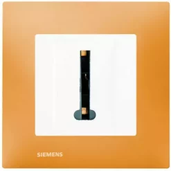 Prise Téléphone Blanc Delta Viva + Plaque Orange - SIEMENS - SIEMENS