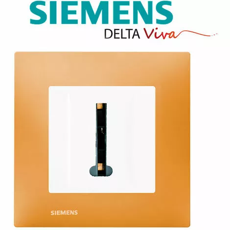 Prise Téléphone Blanc Delta Viva + Plaque Orange - SIEMENS - SIEMENS 2 Prise Téléphone Blanc Delta Viva + Plaque Orange - SIEMENS - SIEMENS – Image 2