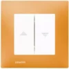Interrupteur Volet Roulant Blanc Delta Viva + Plaque Orange - SIEMENS - SIEMENS