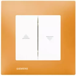 Interrupteur Volet Roulant Blanc Delta Viva + Plaque Orange - SIEMENS - SIEMENS