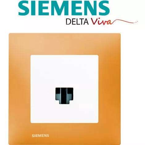 Prise RJ45 Blanc Delta Viva + Plaque Orange - SIEMENS - SIEMENS 2 Prise RJ45 Blanc Delta Viva + Plaque Orange - SIEMENS - SIEMENS – Image 2