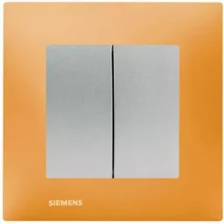 Double Va Et Vient Silver Delta Viva + Plaque Orange - SIEMENS - SIEMENS