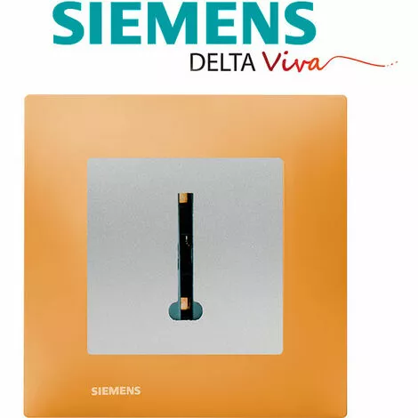 Prise Téléphone Silver Delta Viva + Plaque Orange - SIEMENS - SIEMENS 2 Prise Téléphone Silver Delta Viva + Plaque Orange - SIEMENS - SIEMENS – Image 2