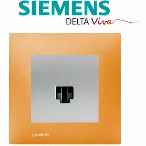 Prise RJ45 Silver Delta Viva + Plaque Orange - SIEMENS - SIEMENS 2 Prise RJ45 Silver Delta Viva + Plaque Orange - SIEMENS - SIEMENS – Image 2