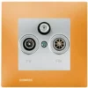 Prise TV FM SAT Silver Delta Viva + Plaque Orange - SIEMENS - SIEMENS