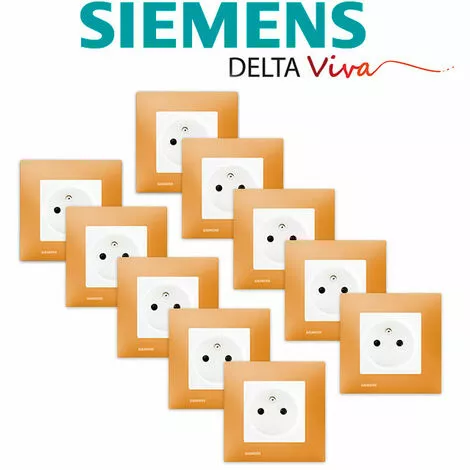 LOT 10 Prise 2P+T Blanc Delta Viva + Plaque Orange - SIEMENS - SIEMENS 2 LOT 10 Prise 2P+T Blanc Delta Viva + Plaque Orange - SIEMENS - SIEMENS – Image 2