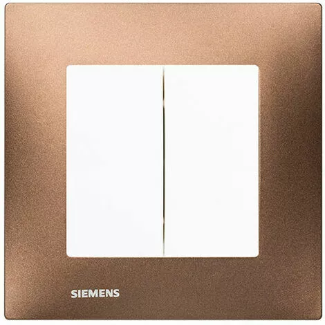Double Va Et Vient Blanc Delta Viva + Plaque Métal Marron - SIEMENS - SIEMENS 1 Double Va Et Vient Blanc Delta Viva + Plaque Métal Marron - SIEMENS - SIEMENS