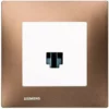 Prise RJ45 Blanc Delta Viva + Plaque Métal Marron - SIEMENS - SIEMENS