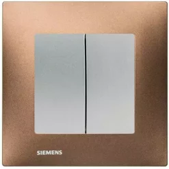 Double Va Et Vient Silver Delta Viva + Plaque Métal Marron - SIEMENS - SIEMENS