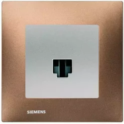 Prise RJ45 Silver Delta Viva + Plaque Métal Marron - SIEMENS - SIEMENS