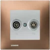 Prise TV / FM Silver Delta Viva + Plaque Métal Marron - SIEMENS - SIEMENS