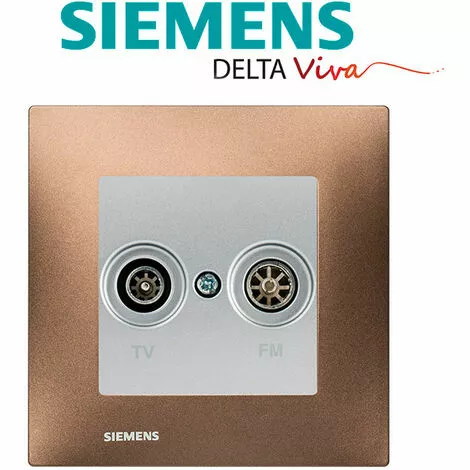 Prise TV / FM Silver Delta Viva + Plaque Métal Marron - SIEMENS - SIEMENS 2 Prise TV / FM Silver Delta Viva + Plaque Métal Marron - SIEMENS - SIEMENS – Image 2