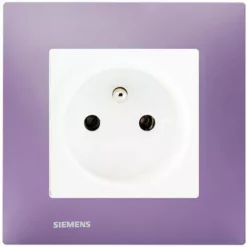 Prise 2P+T Blanc Delta Viva + Plaque Violet - SIEMENS - SIEMENS
