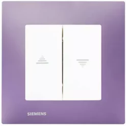 Interrupteur Volet Roulant Blanc Delta Viva + Plaque Violet - SIEMENS - SIEMENS
