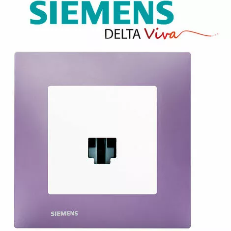 Prise RJ45 Blanc Delta Viva + Plaque Violet - SIEMENS - SIEMENS 2 Prise RJ45 Blanc Delta Viva + Plaque Violet - SIEMENS - SIEMENS – Image 2