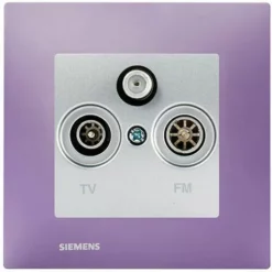 Prise TV FM SAT Silver Delta Viva + Plaque Violet - SIEMENS - SIEMENS