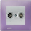 Prise TV / FM Silver Delta Viva + Plaque Violet - SIEMENS - SIEMENS