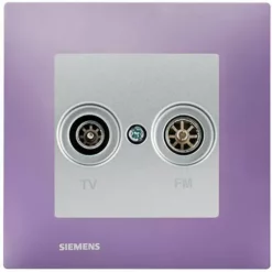 Prise TV / FM Silver Delta Viva + Plaque Violet - SIEMENS - SIEMENS